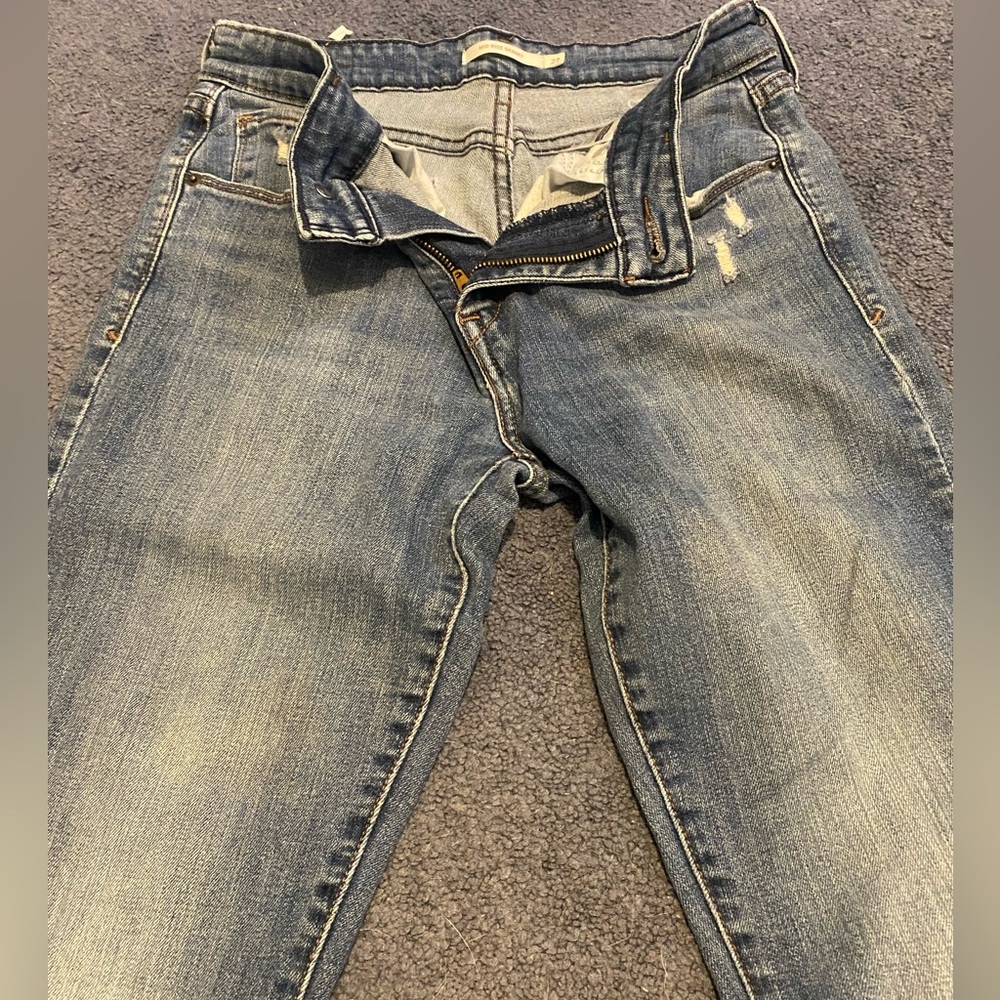 Signature by Levi Strauss Blue Skinny Jeans with Vintage Distressing